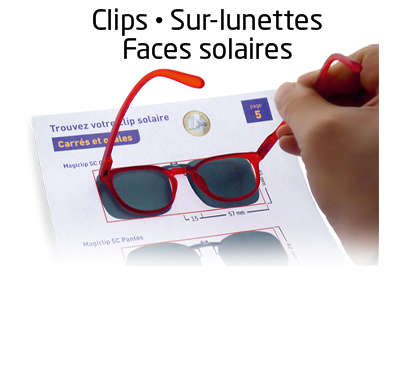 Guide de choix clips - sur-lunettes - faces solaires